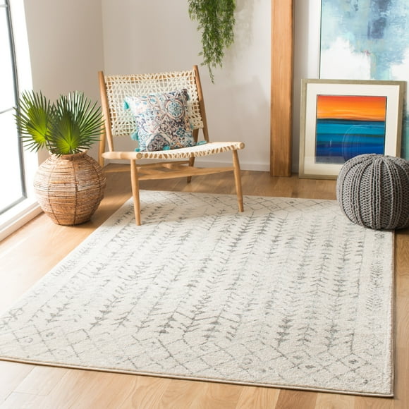 Safavieh Tulum Collection TUL264A Moroccan Boho Distressed Non-Shedding Dining Room Entryway Foyer Living Room Bedroom Area Rug Grey 5' x 5' Round Ivory Safavieh Tulum Collection TUL264A Moroccan Boho Distressed Non-Shedding Dining Room Entryway Foyer Living Room Bedroom Area Rug Grey 5' x 5' Round Ivory